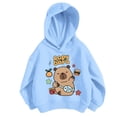 thumbnail image 3 of lnmuld Cute Tops for Girls Hooded Sweatshirt Capybara Print Casual Loose Fit Long Sleeve Top for Toddler Kids Soft Comfortable Autumn Winter Outfits Size:3-4 Years, 3 of 5