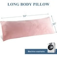 thumbnail image 6 of Pink Body Pillow Insert with Zippered Velvet Cover, Decorative Large Body Pillow for Sleeping, Cuddly Long Bed Pillow for Adults Pregnant Women Side Sleeper, 20" x 54", 6 of 8