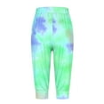 thumbnail image 5 of QATAINLAV Capris for Women Short Sweatpants Summer Casual Drawstring Harem Sports Pants Trendy Tie Dye Prints Going Out Jogger Shorts with Pockets Todays Daily Sales Green XXL, 5 of 7
