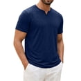 thumbnail image 2 of Men's Cotton T Shirts Short Sleeve Casual V Neck Solid Color T-Shirt Soft V Neck Lightweight Breathable Tee Classic Plain Shirts, L, 2 of 9