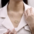 thumbnail image 5 of JeenMata Lab Grown Diamond Interlocking Heart Shape Pendant Necklace in Yellow Gold Plating, 5 of 5