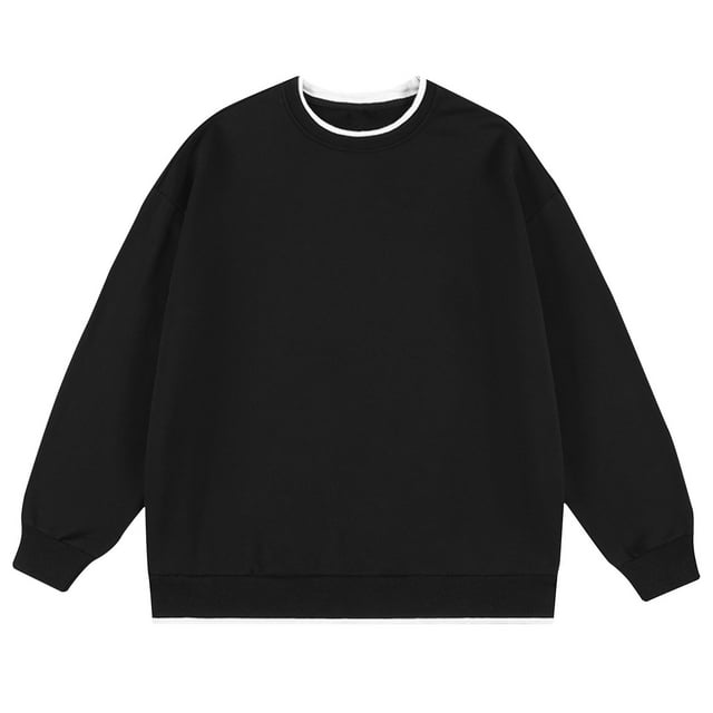 pstuiky Camisas de manga larga de invierno para hombre, Camiseta deportiva de dos piezas para hombre, estilo casual, transpirable, con cuello redondo y manga larga, de color liso l