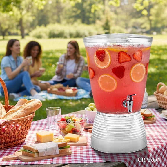 2-Pack Large Plastic Water Dispenser for Parties - 2.5 Gallon  Acrylic Drink Dispensers with No-Drip Spout, Easy Assembly & Wash for  Punch Water