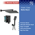 thumbnail image 4 of Rainlex One-Handle 1-Spray Setting Matte Black Bathtub Shower Faucet, 4 of 10