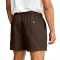 thumbnail image 4 of Men's Summer Cotton Linen Shorts Vintage Loose Fits Drawstring Short Mens Casual Solid Elastic Waist Lightweight Breathable Short Pant, 4 of 8
