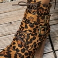 thumbnail image 6 of Mostsola High Heel Ankle Boots for Women Sexy Suede Leopard Round Toe Platform Mid Calf Booties, 6 of 9