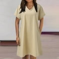 thumbnail image 5 of B91xZ Robe Maxi Taille Haute pour Femmes Manches Courtes Imprimé Floral Rétro Col en V à Franges Robes Midi Bohémiennes, Beige TTG, 5 of 5