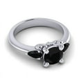 thumbnail image 3 of 2.50 Carat Round Cut Black Onyx Gemstone Beautiful Anniversary Ring for Ladies Solid 14K White Gold Size 7 by Diamond-Capitals, 3 of 8