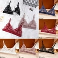 thumbnail image 2 of Comfortable Breathable Solid Color Woman Lace Underwear Sexy Bra Thin Lingerie Transparent Bras PINK L, 2 of 8