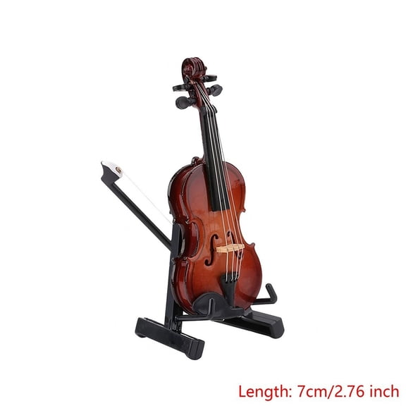 AFQH Miniature Bass Violin Ornament with Stand and Case - Perfect Select for friends