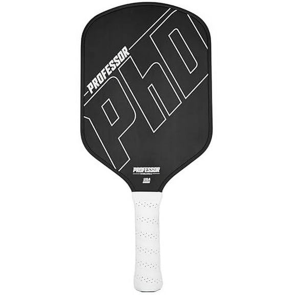 Professor Pickleball PhD Raw Carbon Fiber Pickleball Paddle - Black Edge