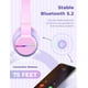 thumbnail image 5 of iClever BTH12 Kids Bluetooth Headphones,Colorful LED Lights Wireless Kids Headphones,74/85/94dB Volume Limited,85H Playtime,Bluetooth 5.2,Over Ear Headphones Built-in Mic for iPad/Tablet/Airplane,Pink, 5 of 5