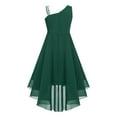 thumbnail image 3 of Alvivi Kids Chiffon Flower Girl Dress One Shoulder Wedding Birthday Party High Low Hem Ball Gown Army Green 10, 3 of 6