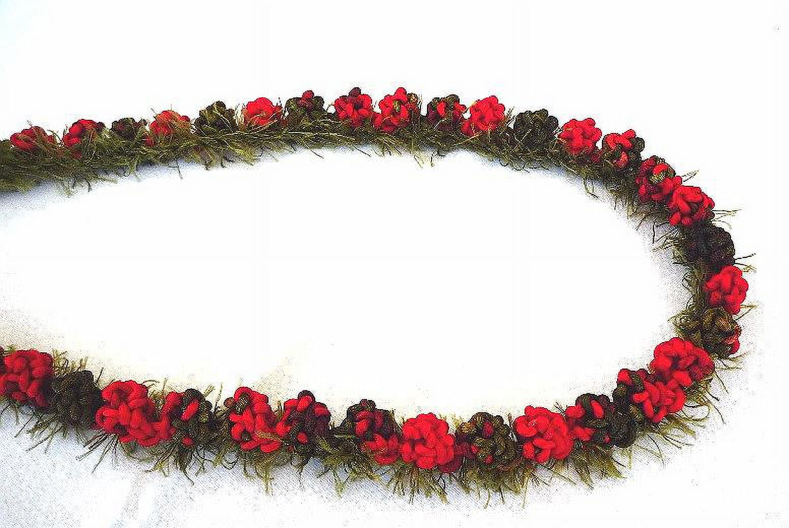 Funcraft Red & Moss Crochet Lei, 1 Each