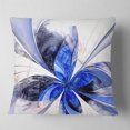 thumbnail image 2 of Designart Symmetrical Bright Blue Fractal Flower - Floral Throw Pillow - 18x18, 2 of 5