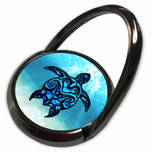 3dRose, A blue Hawaiian Polynesian tattoo style Honu tribal turtle., Phone Ring