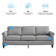 thumbnail image 4 of CECER 2 Pieces Living Room Sofa Set, Linen Fabric Sectional Sofas and Couches Set for Living Room, Including 3-Seater Sofa and Armchair, Light Grey, 4 of 5