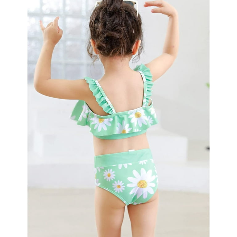 Girls' High-Waisted Ruffle Bikini Bottom, 53% OFF