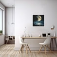 thumbnail image 4 of ZHONGYUTONG Full Moon Painting Canvas Wall Art Moon in Night Picture Nature Palm Trees Prints Modern Artwork Home Decor Framed (18.00" x 18.00"), 4 of 6