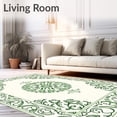 thumbnail image 2 of ODIKA 5'x7' Machine Washable Non-Slip Area Rug, Botanical Medallion with Flowing Vine Motifs High Traffic Rug with Pad, Green, 476563, 2 of 8