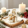 thumbnail image 6 of Lilixerw Christmas Nativity Figurine Holy Family White Gold Joseph Staff Tabletop Decor for Home Mantel Shelf Living Room Holiday Decoration, 6 of 6