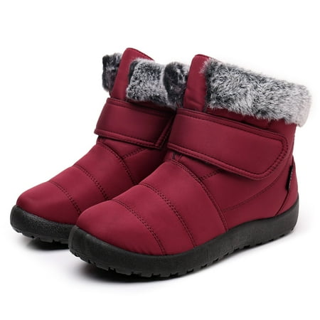 Boots Birthday Gifts For Women Friendship Snow Boots for Women Red Waterproof Warm Winter Plush Thickened Cotton Shoes Cold Proof Mujer Snow Boots Fall Boots Women 38