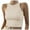 Beige, variant on Kureaily Short Tops Solid Women's Vest Color Sleeveless Tank Neck Round Women's Blouse Summer Sleeveless Tanks