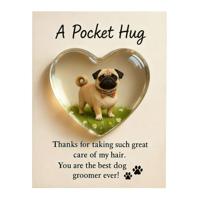 C A Pocket Gift For Dog Groomers, Thank You Appreciation Card Set, Printable Paper Craft For Pet Professionals, 5X3.5In 0.1Lb