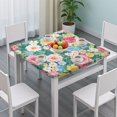 thumbnail image 3 of Pioneer Flower Floral Print Pattern Square Fitted Tablecloth with Elastic Edge,Square Table Cover,Washable Elastic Table Cover for Home Kitchen Party Decor 36"x36", 3 of 6