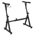 thumbnail image 1 of VEVOR Support de Clavier de Piano, Style Z, Support de Musique de Piano Numérique Robuste, Capacité de 250 lbs avec Roues Réglables en Largeur et Hauteur, Crochet Antidérapant pour Écouteurs, Compatible avec Pianos Électriques 54-88 Touches, 1 of 9
