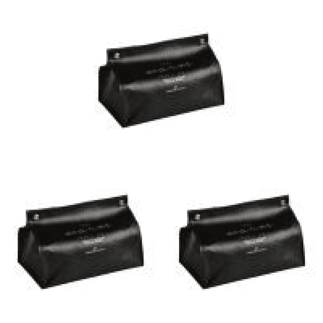Caja de pañuelos Servilleta de escritorio de cuero plegable Contenedor de papel (C) Negro