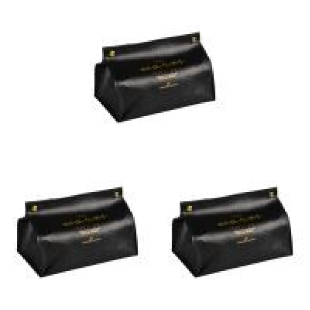 Caja de pañuelos Servilleta de escritorio de cuero plegable Contenedor de papel (C) Negro