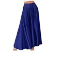 thumbnail image 5 of Tqyyweavej Satin Maxi Skirt for Women High Rise A-Line Solid Color Skirt Flowy Elastic Waist Stylish Skirts with Pockets S-2XL, 5 of 5