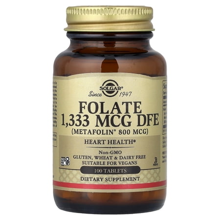 Solgar Folate 1,333 MCG DFE (Metafolin® 800 mcg) Tablets - 100 ct