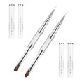 thumbnail image 1 of Cepillo de uñas JJUNW con punta francesa de doble punta, 2 unidades, color blanco, 1 of 7