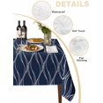 thumbnail image 3 of Wavy Lines Tablecloth Square Table Cloth 54x54, Waterproof Outdoor Table Cloth Covers Decorative Table Protector, Abstract Minimalist Pattern Navy Blue Washable Table Cover for Kitchen Dinning Party, 3 of 8