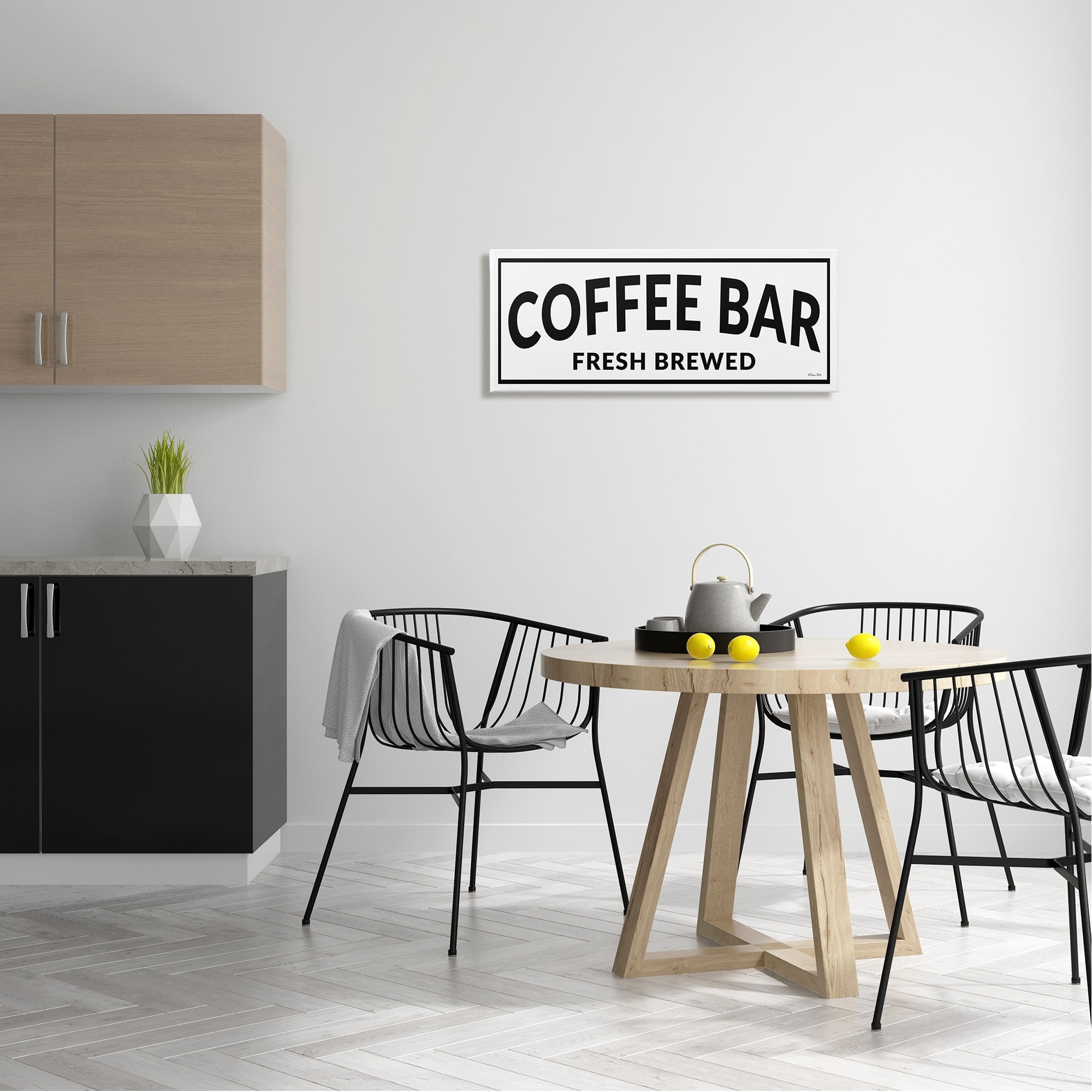 Stupell Industries Coffee Bar Typography Minimal Style Cafe Sign , 30 x 13, Design by Susan Ball