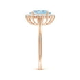 thumbnail image 3 of ANGARA Natural Oval 1.5 ct Aquamarine Ring with Floral Diamond Halo in 14K Rose Gold for Women (Size-9x7mm) | March Birthstone, Birthday, Anniversary, Jewelry Gift for Women | Natural Aquamarine Ring, 3 of 9