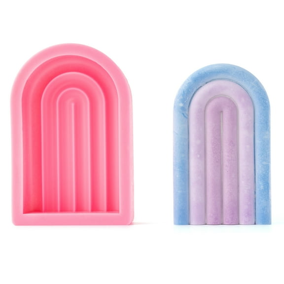 American Crafts Color Pour Stone Resin Silicone Mold-Rainbow Coaster