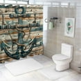 thumbnail image 7 of PRATYUS  Nautical Shower Curtain, Sailing Rustic Style Anchor with Weathered Wooden Plank Look Print, Cloth Fabric Bathroom Decor Set with Hooks 60x72, 7 of 7