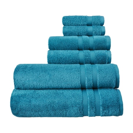 Mainstays Performance Solid 6-Piece Bath Towel Set - Coolwater