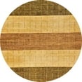 thumbnail image 1 of Ahgly Company Machine Washable Indoor Round Abstract Orange Area Rugs, 7' Round, 1 of 7