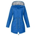 thumbnail image 1 of Kcodviy Womens Rain Jacket with Hiking Jacket Lightweight Hood Lightweight Long Sleeve Retro Windbreakers Windbreaker Zip Up Drawstring Windbreaker Jacket Coat Raincoat with Pockets, 1 of 6