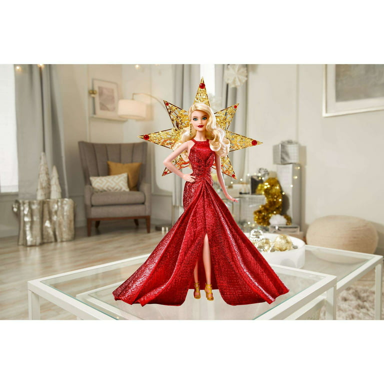 Station financiën Drijvende kracht Barbie Collector 2017 Holiday Doll, Blonde, with Star Adornment -  Walmart.com