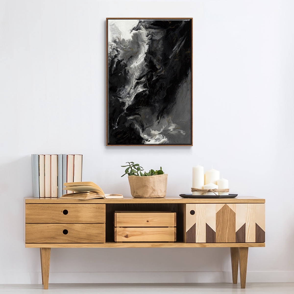 Changes Framed Premium Gallery Wrapped Canvas - Ready to Hang - 25 x 37 - Walnut Floating Frame