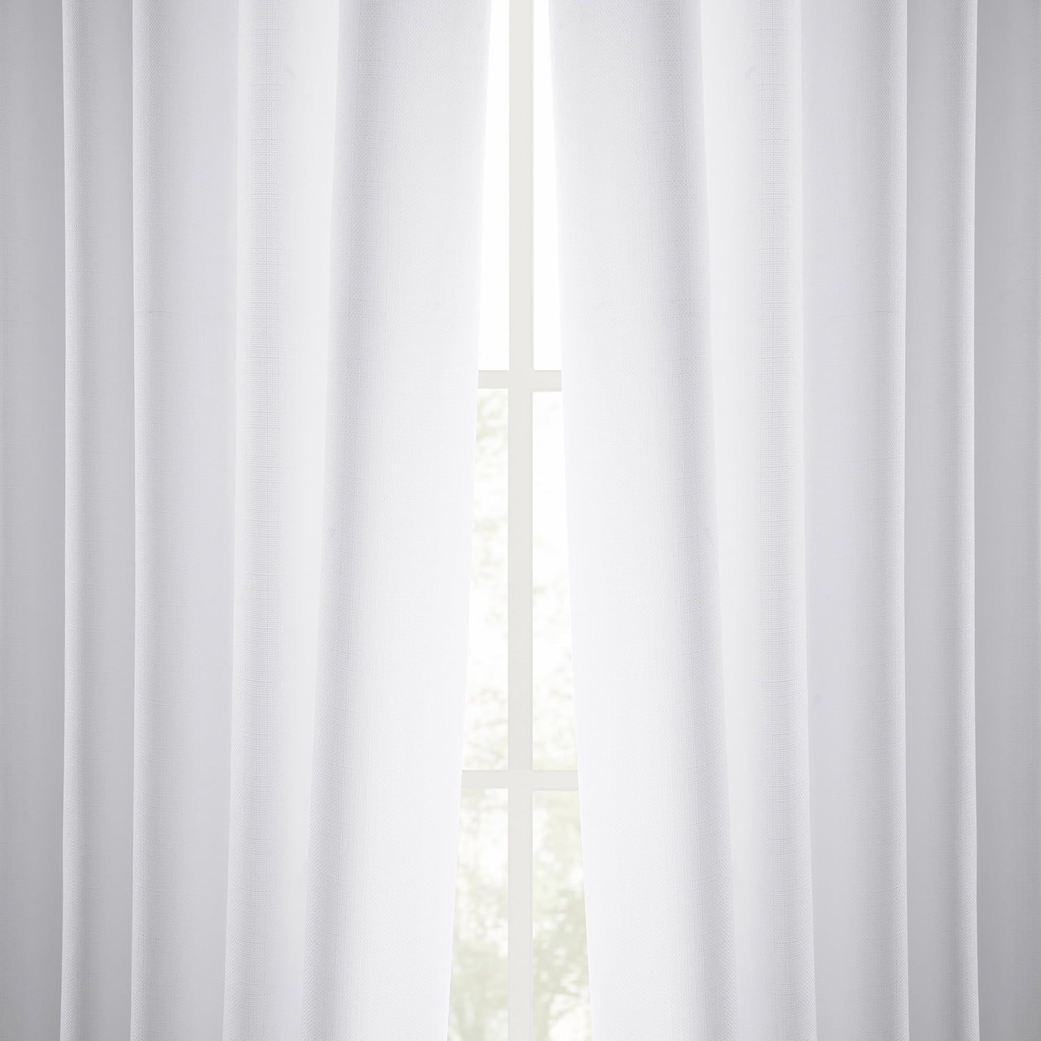 Half Price Drapes Dove White Faux Linen Room Darkening Curtains for Bedroom(1 Panel),50W X 84L