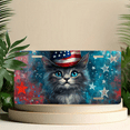 thumbnail image 6 of 1 Pcs 2D Flat License Plate Covers & Frames, American Flag Hat Wearing Cat For Decorative Front, Waterproof For Decoration Aluminum License Plate Covers & Frames Cover For Men Women, 12" X 6", 6 of 7
