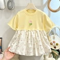 thumbnail image 2 of Mnyotv Short Sleeve Floral Printed Dresses Toddler Baby Girl Summer Clothes Casual Beach Vacation Outfits Size 18-24Months, 2 of 5