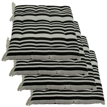 Set Of 4 Cotton Indoor Reversible Chair Pads Ties Kitchen Dining Set Of 4 Cotton Indoor Reversible Chair Pads Ties Kitchen Dining Seat Cushions