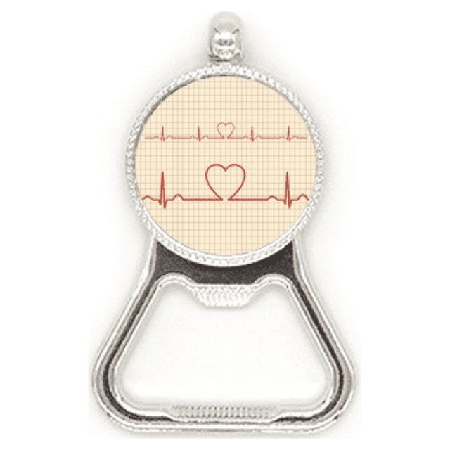 Electrocardiogram Heart Design Pattern Metal Beer Bottle Cap Opener Duty Stainless Steel